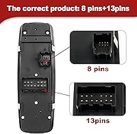 Vista 3 de Interruptor de ventana eléctrica compatible con 2009-2010 Journey, 2007-2011 Nitro, 2008-2012 Liberty 4602632AC, 4602632AD, 4602632AE, 4602632AF