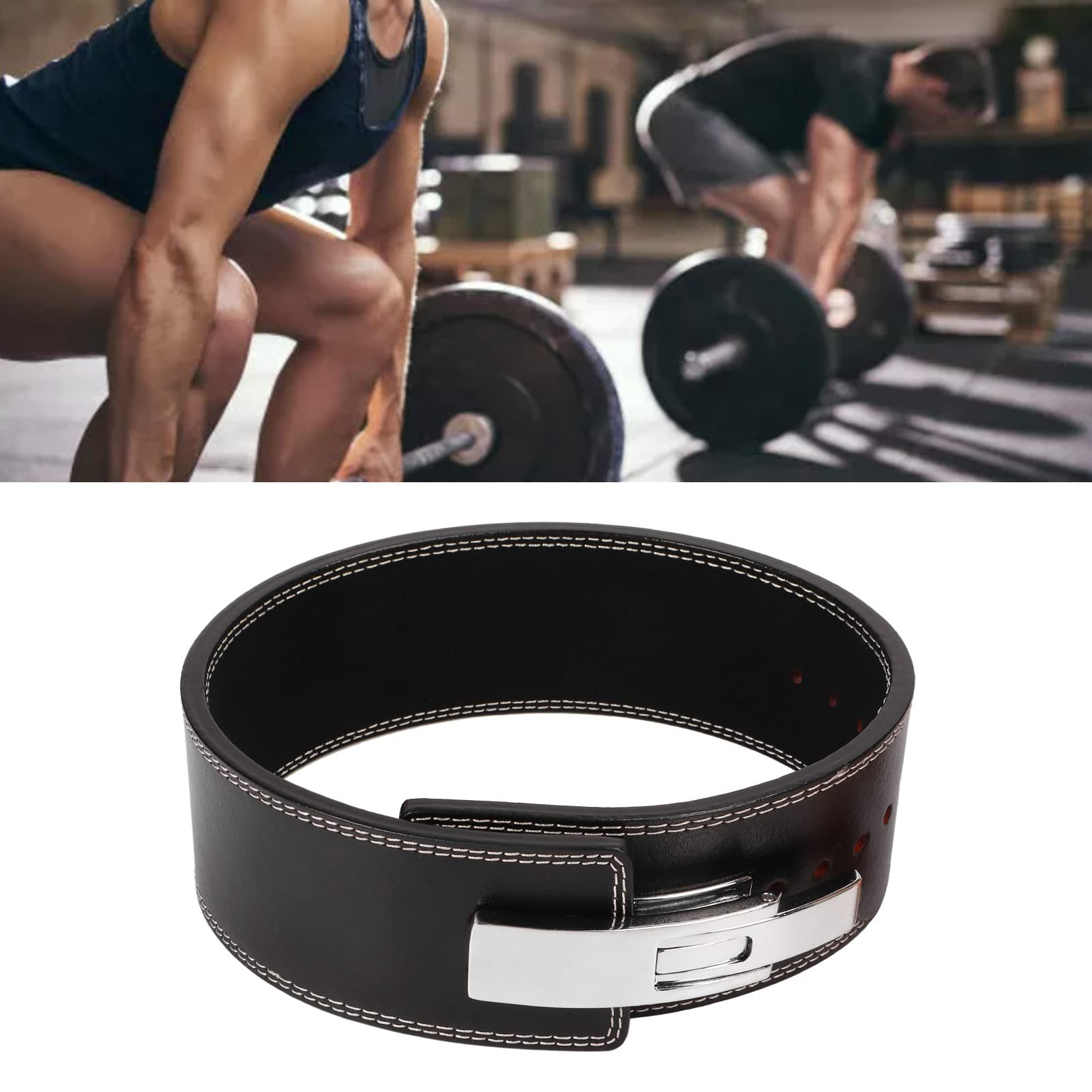Srliya Cintura Tozza in Pelle per Bodybuilding, Supporto Lombare per Sollevamento Pesi, Cintura per Allenamento Fitness, Equipaggiamento Protettivo Sportivo Senza Marca