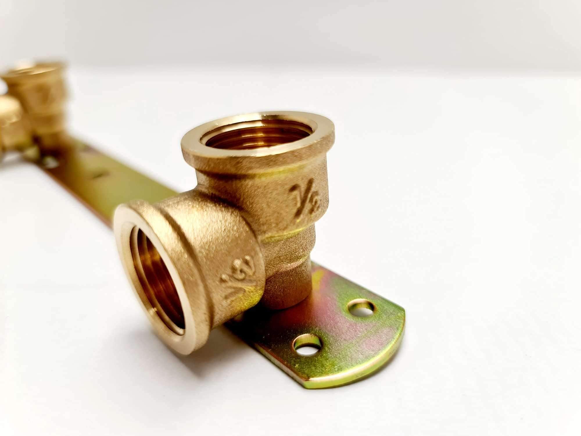 Soporte de Ducha Oculto/Longitud - 150mm / Barra de Grifo Mezclador Termostático Placa Trasera Juego de Conexión de Grifo Rosca BSP 1/2x1/2 x L 150