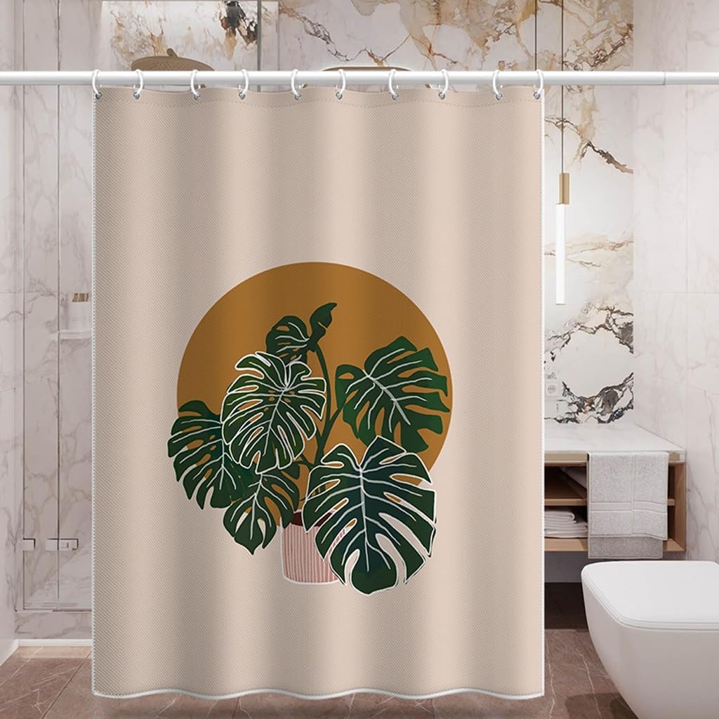 Shower Liner Shower Curtain Bathtub Curtains Waterproof Bathroom Curtain Digital Printing Shower Curtain Polyester Thickened Bathroom Curtain With Hooks Suitable for Bathroom ( Size : W80xH180cm ) ( )