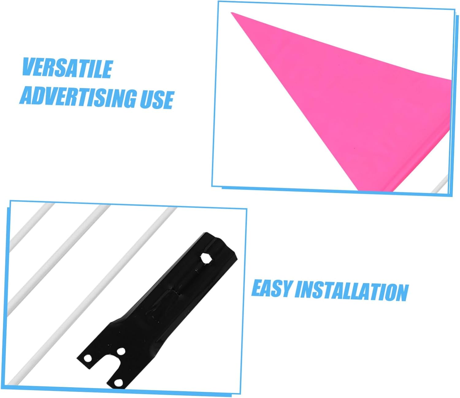 1 Set Safety Warning Flag with Flag Pole for Trucks Trailer and Pedestrian Crossings for Children’s Bike Teams and Rosy