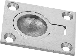 Recessed D-Ring Tie Down Anchors 5 Pcs Stainless Steel Flat Marine Hatch Lock Ship Cabin Deck Floor Embedded Door Handle for Trailer Truck Deliveries