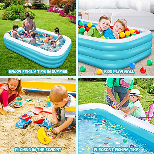 Inflatable Pool 120"X72"X22" - Family Swimming Pools Above Ground Blow Up Kiddie Pool For Kids, Toddlers, Adults, Full-Size Large Kid Pool For Backyard, Ages 3+, Outdoor, Garden, Summer Water Party #TOP6
