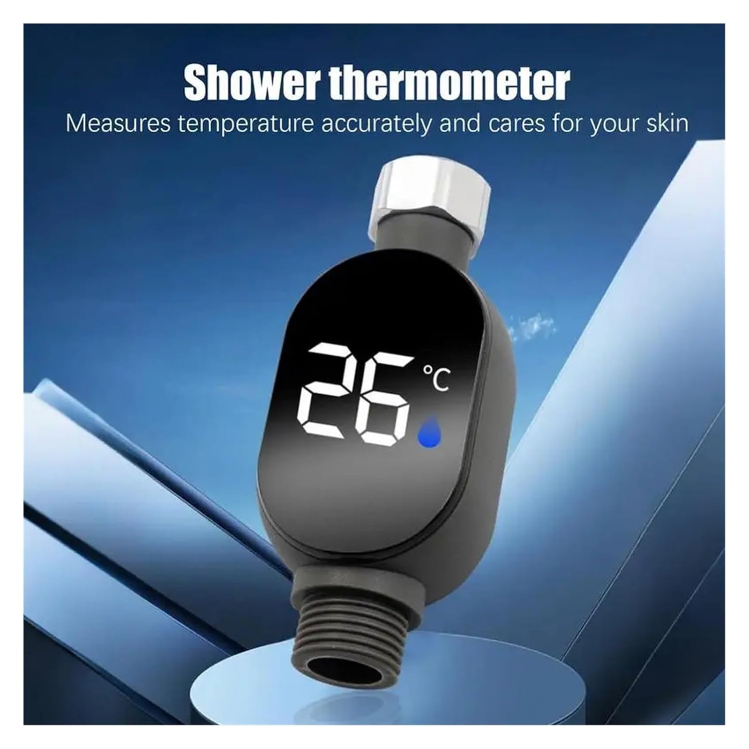 Shower Water Temperature, Shower Temperature Gauge Led Digital Display Instant-Read for Bath Waterproof Thermostat for Home,for Bathroom Household Shower Head