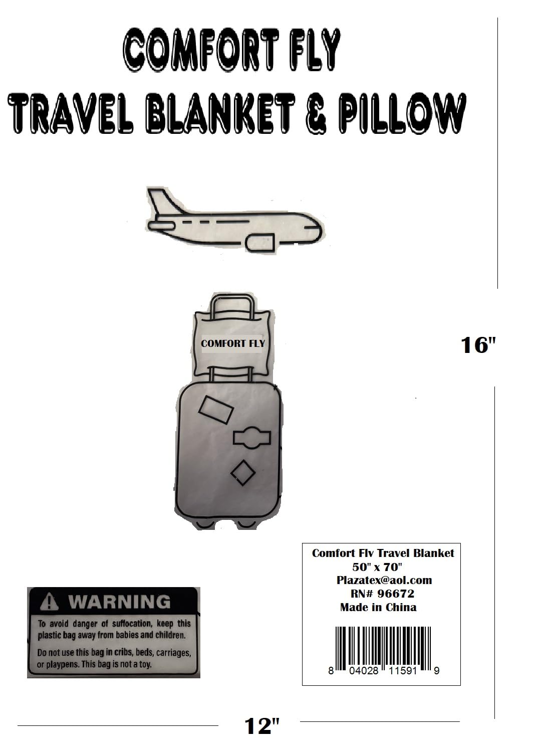 Coperta e cuscino da viaggio Comfort Fly – Coperta 2 in 1 in micro peluche con custodia per il trasporto (101,6 x 177,8 cm), Verde, 40" x 70", Moderno