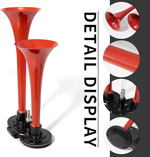 Miniatura 3 de FARBIN Bocina de tren para coche, bocina de aire súper ruidosa, 12 V, 150 db, kit de bocinas de camión de trompeta dual con compresor y botón para