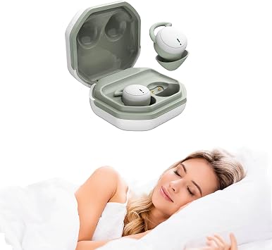 Sleep Earbuds for Side Sleepers Sleep Headphones for Sleeping on Side Sleeping Earbuds Bluetooth Noise Cancelling for Sleep with Microphones Charge case Long Battery Life Green