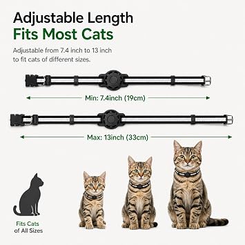 GPS Collar for Cats (Android Only) Smart tag,Pet Tracker,Waterproof Compatible with Google Find My,No Monthly Fee,Advanced Tracking Solution Smart Collar for Pet Safety Ideal Small Large Cats