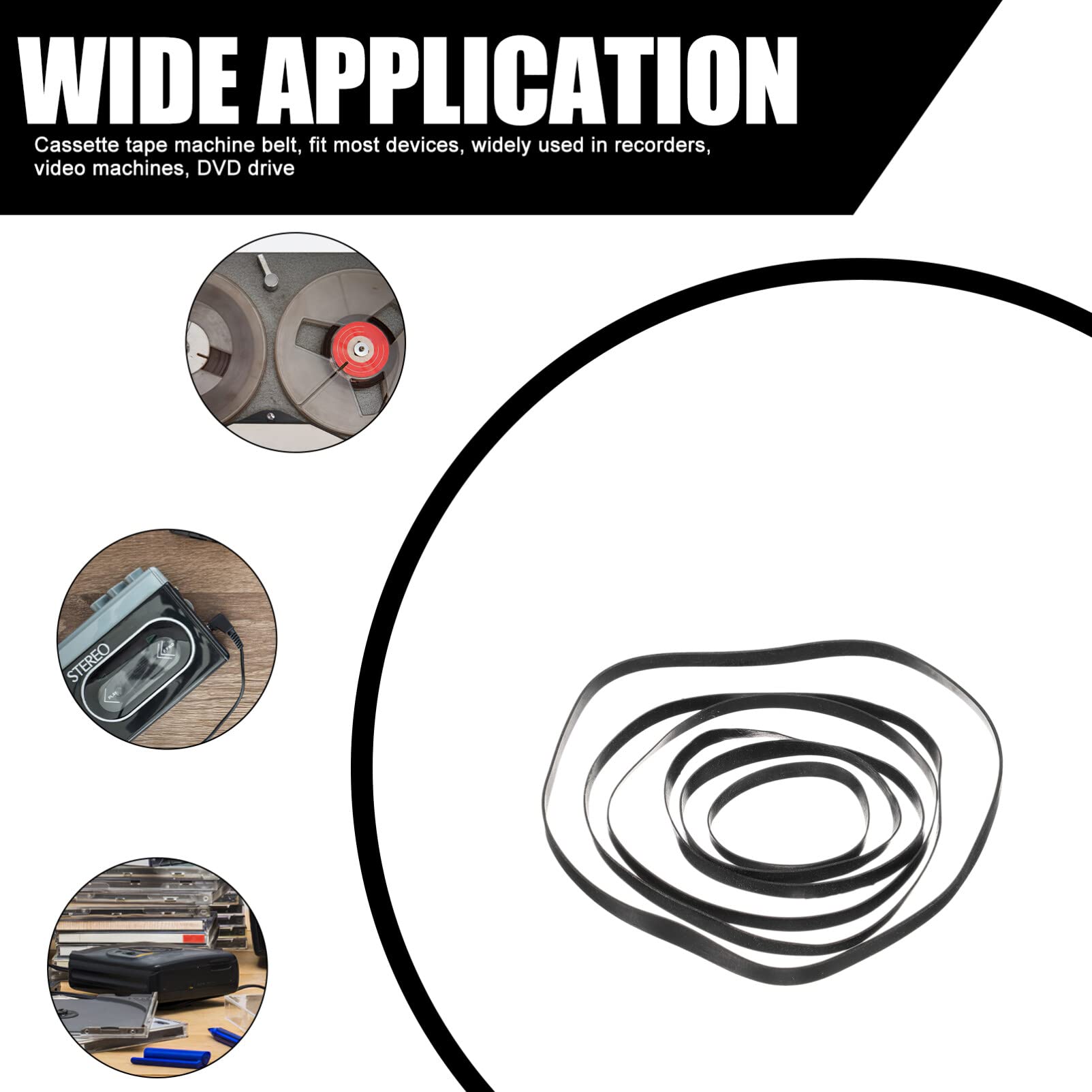 HEMOTON 50pezzi Cinghie Per Registratori e Lettori Cd Da Cinture Per Riparazione Cassetta e Dispositivi Dvd Materiale Resistente e Durevole Compatibili Con Deck Cassette e Video
