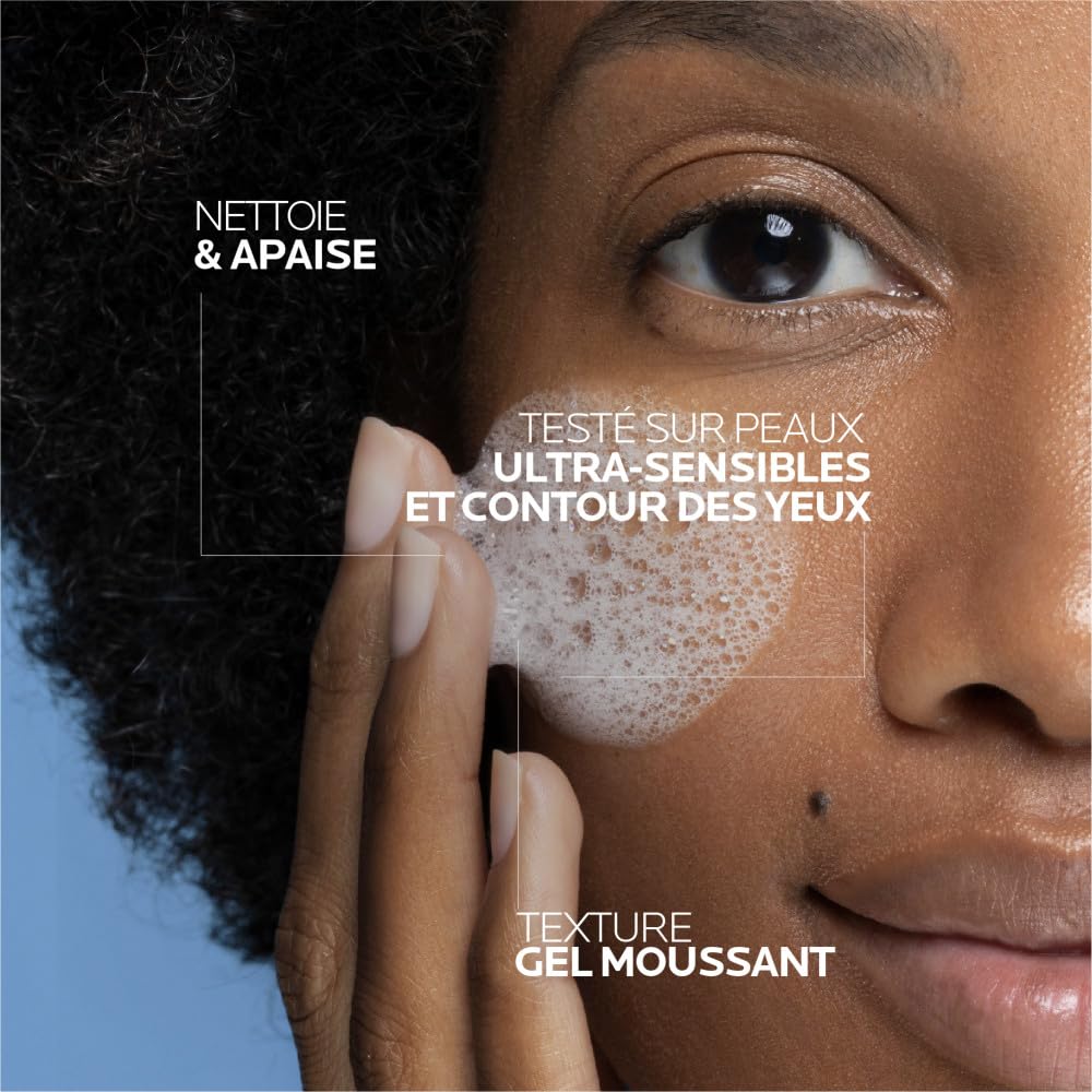 La Roche-Posay, Toleriane, Gel Moussant Purifiant, Nettoie Apaise et Démaquille, Adapté aux Peaux Sensibles à Réactives, Sans Parfum, Composition Hypoallergénique et Non Comédogène, 400 ml