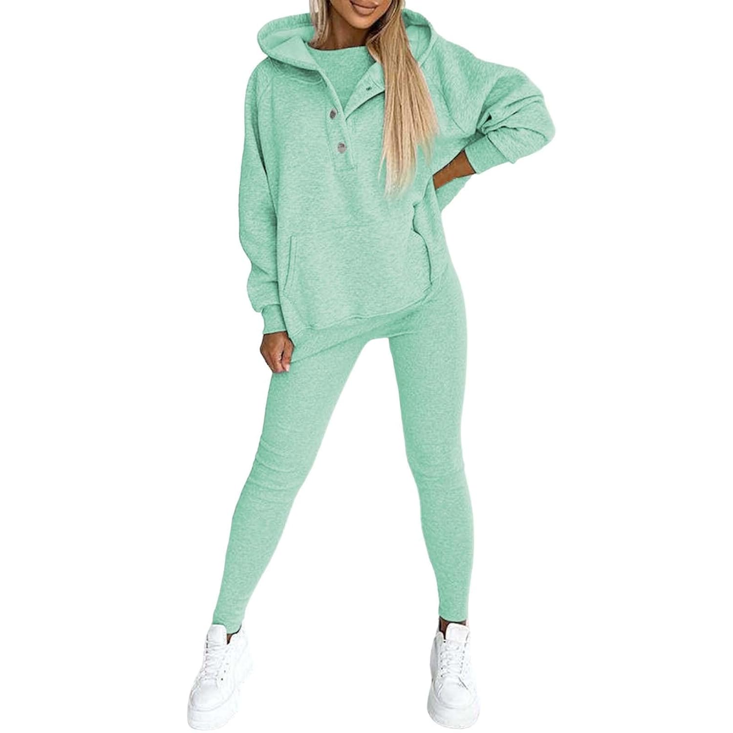 3 Piece Sweatsuits for Women Oversized Hoodies Sleeveless Tank Tops Legging Trousers Workout Outfits Yoga Sets Comfy