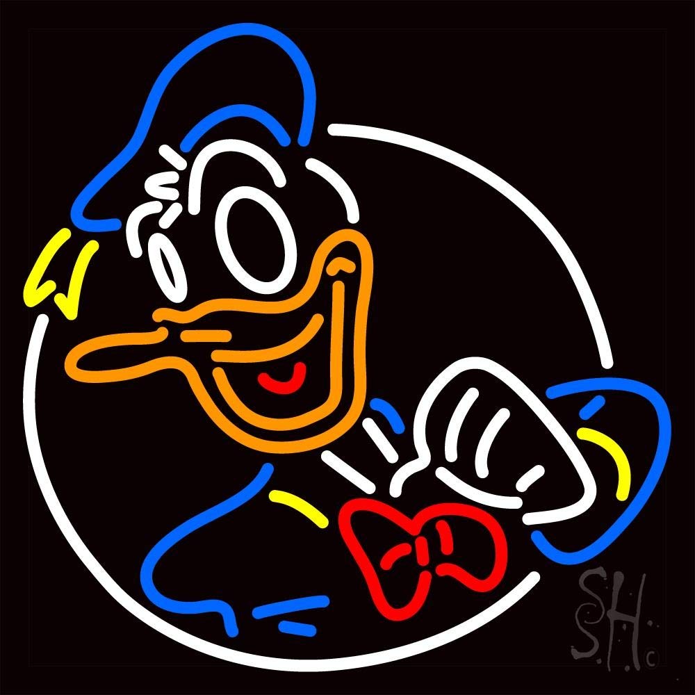 Amazon.com : Donald Duck Circle LED Neon Sign 16 x 16 - inches