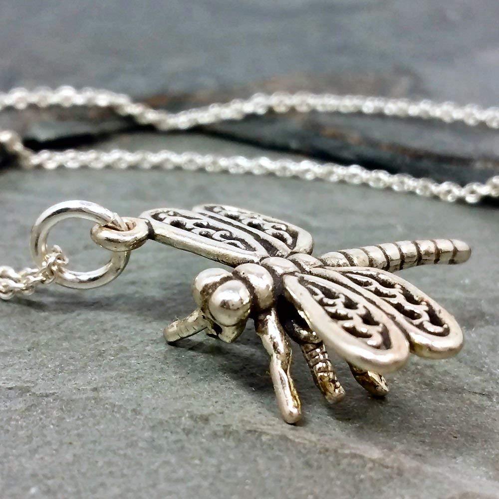 EnCharmedSterling Silver Large Dragonfly 3D Charm Necklace, 18"