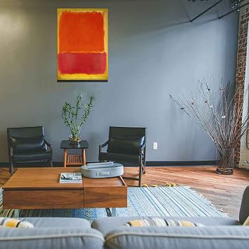 Canvas Wall Art Mark RothkoNO. 12Canvas Oil Paintings for Bedroom Home Decor Abstract Posters and Print for Living Room Decor Ready to Hang(75x112cm)30x44inch,framed)