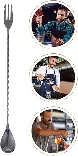 Miniatura 8 de LIFKOME Cuchara mezcladora de café, palitos de cóctel cuchara para revolver café, agitadores de café, cucharas de metal para servir, barra de