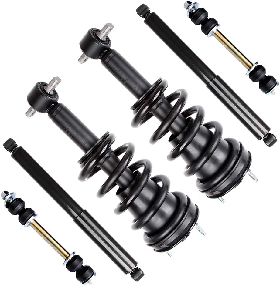 SCITOO Front Strut Spring Assembly, Rear Shock Absorber, Stabilizer Bar Link Kit Fit for 2007 2008 2009 2010 2011 2012 2013 for Chevrolet Silverado 1500, 2009 2010 2011 2012 2013 for GMC Sierra 1500
