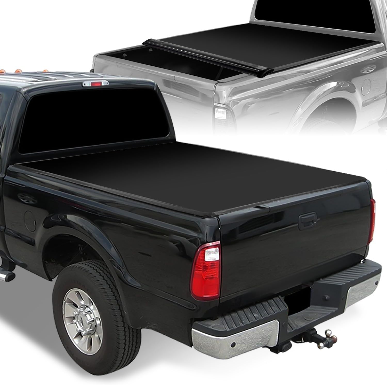 D SOLUTIONS Roll-Up Soft Vinyl Tonneau Cover for 1999–2016 Ford Super Duty 8 ft Bed