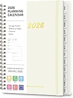 ROBBZY 2026 Weekly Monthly Planner A5 - Academic Agenda Jan-Dec with Tabs, Thick 100GSM Paper, Motivational Quotes