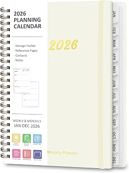 2026 Planner, Weekly and Monthly Calendar Planner Agenda, Jan 2026 - Dec 2026, Planning Academic Book, Office Desk Accessories and School Supplies - A5 6.3 x 8.5