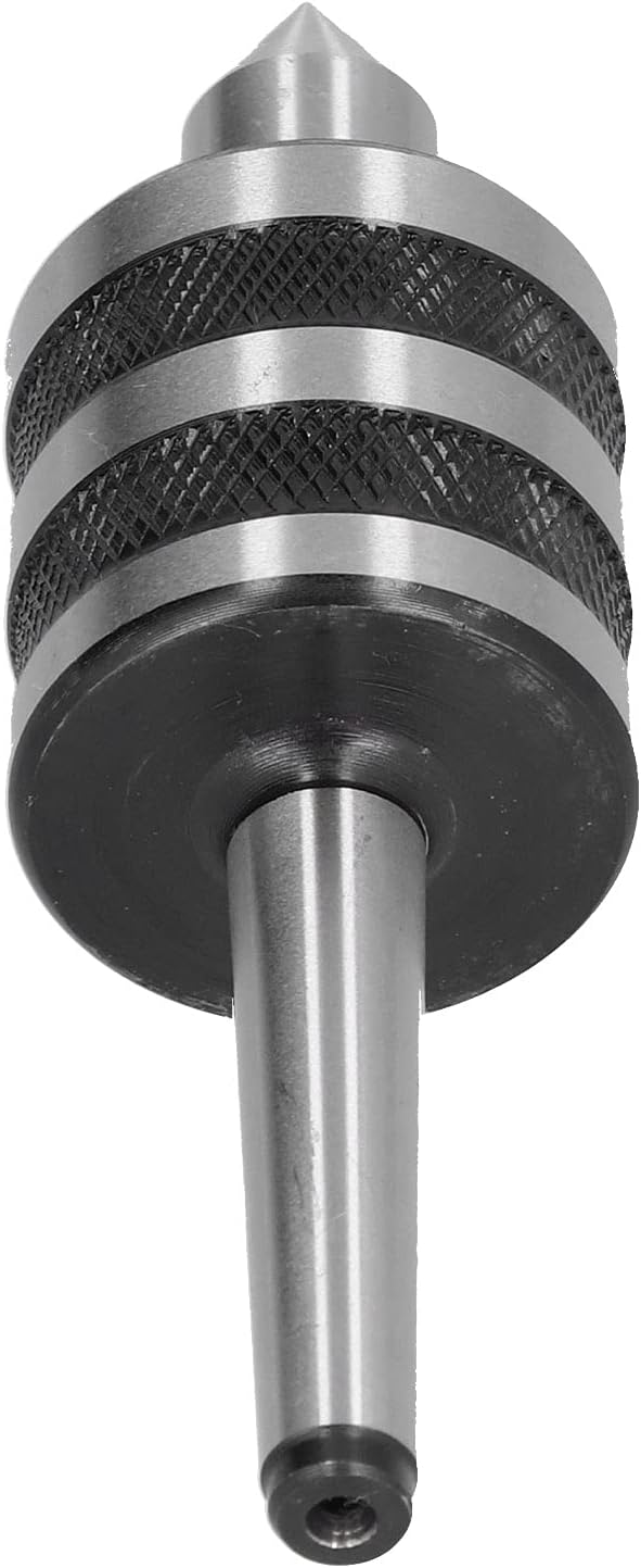 MT1 Black Embossing Live Center, Morse Tapered Turn Center for Lathe, High Speed Steel Revolving Woodworking Accessories with 0.01mm Accuracy, Compatible for CNC and Woodworking Ma