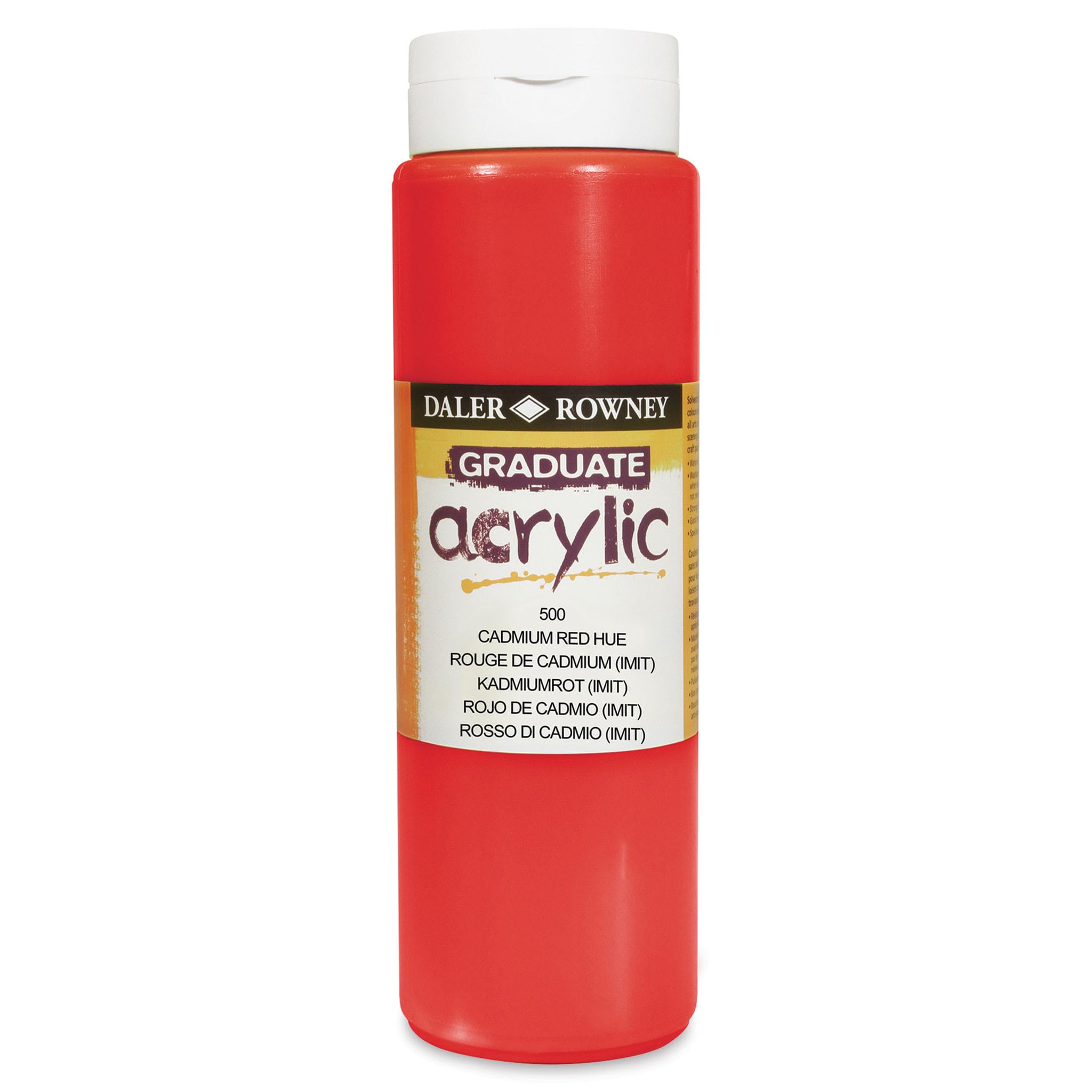 Daler-Rowney Acrylic Paint - 500ml - Cadmium Red Hue
