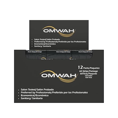 Miniatura 4 de OMWAH Tiras profesionales para el cuello (1 caja, 720 piezas) - 12 paquetes con 60 por paquete para corte de cabello, peluquería y uso en peluquería