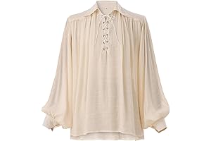 Men Pirate Shirt Vintage Colonial Shirt Renaissance Medieval Viking Costume