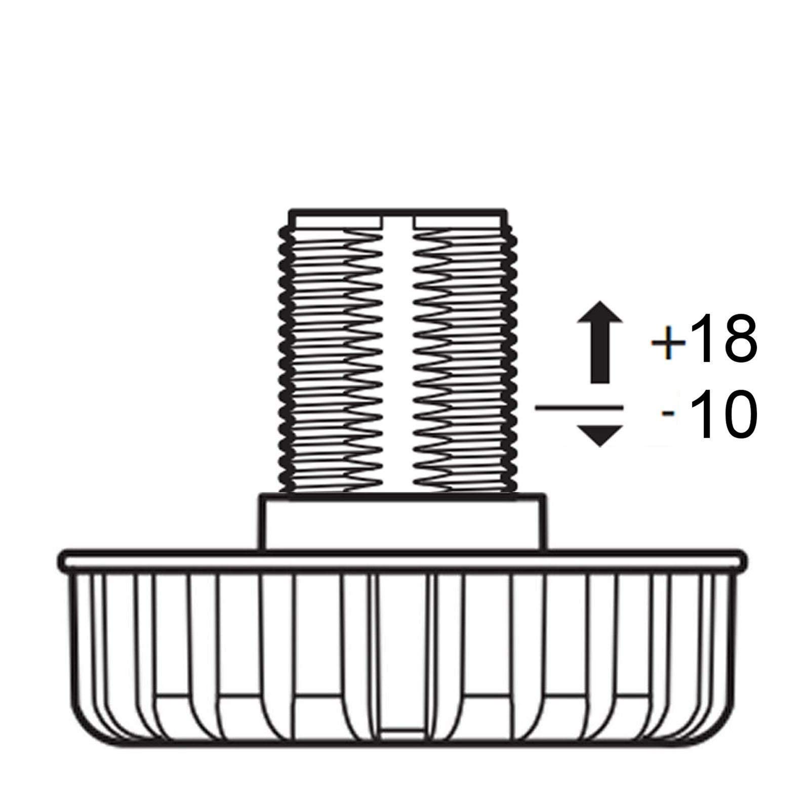 SOTECH Pata para Mueble Pie de zócalo de los años 40 Pie Ajustable 90 mm