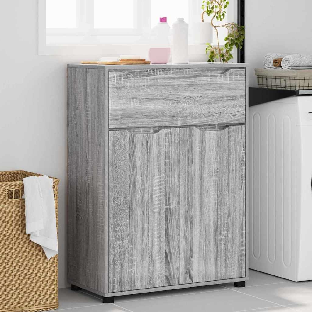 Armadietto da bagno con ante grigio Sonoma, 72,5 x 36,5 x 100 cm