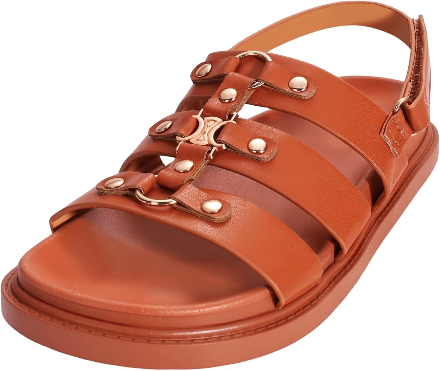 DAYDAYGO Women's Fashion Sandals - Comfortable Flat Summer Sandals with Cushioned Footbed, Adjustable Straps, Non-Slip Sole, Elegant Buckle Design, Perfect for Casual, Travel, and Beachwear