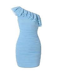 One Shoulder Textured Knit Blue