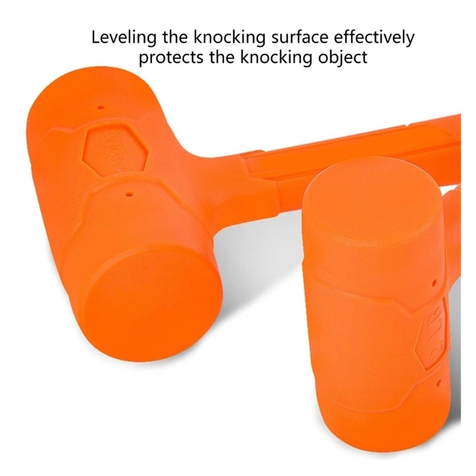Maillet en caoutchouc de 0,5 à 3lb, outil multifonctionnel, maillet Orange coup mort, souple Pour le travail du bois(Orange-3LB)