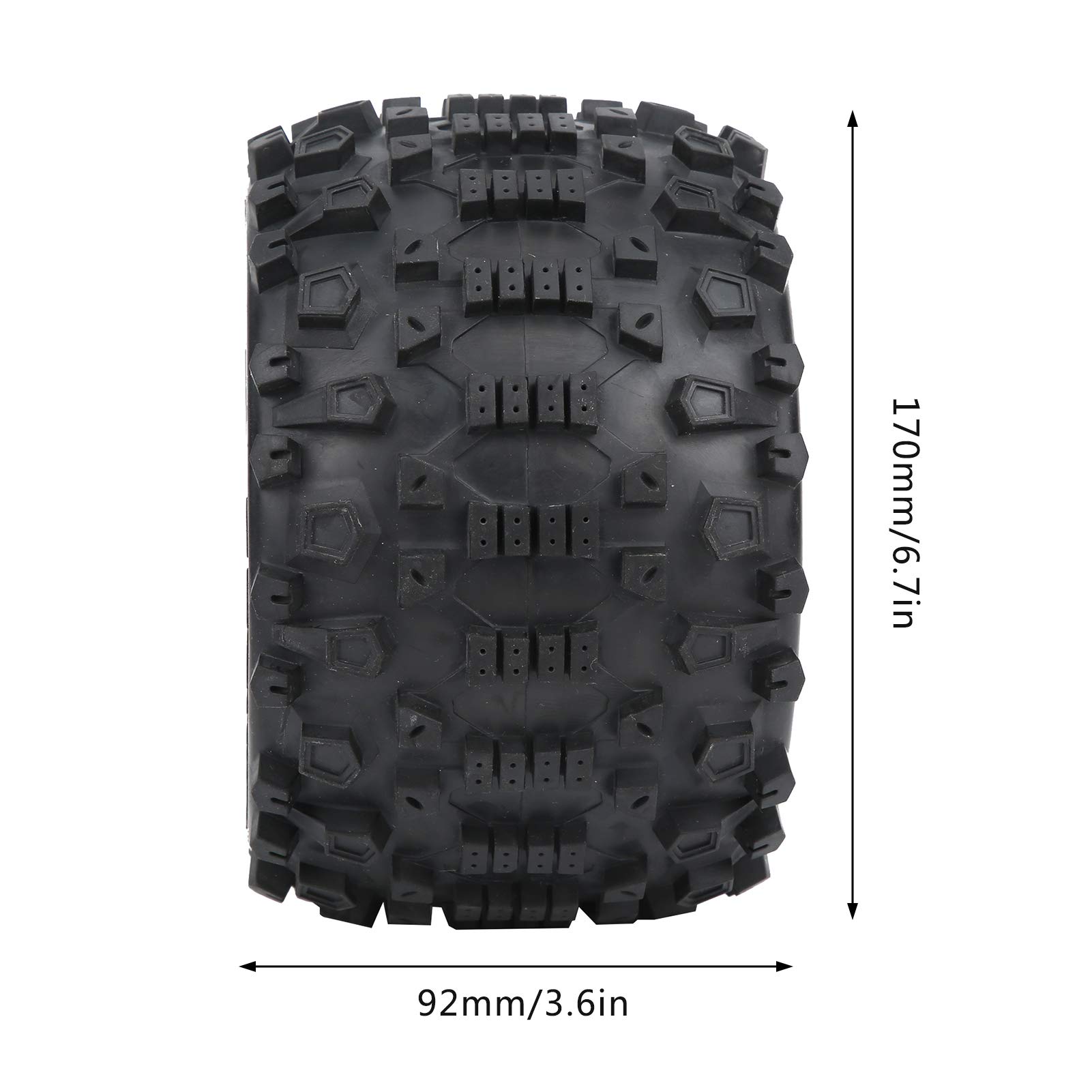 RC Tires, Rubber Black RC Tire 4Pcs Mini RC Car Wheels Tires for 1/8 Model Car Accessory, Small - Image 3