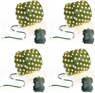 16.5ft Battery Operated String Lights(4 Pack), 50 LED Twinkle Fairy Stri...
