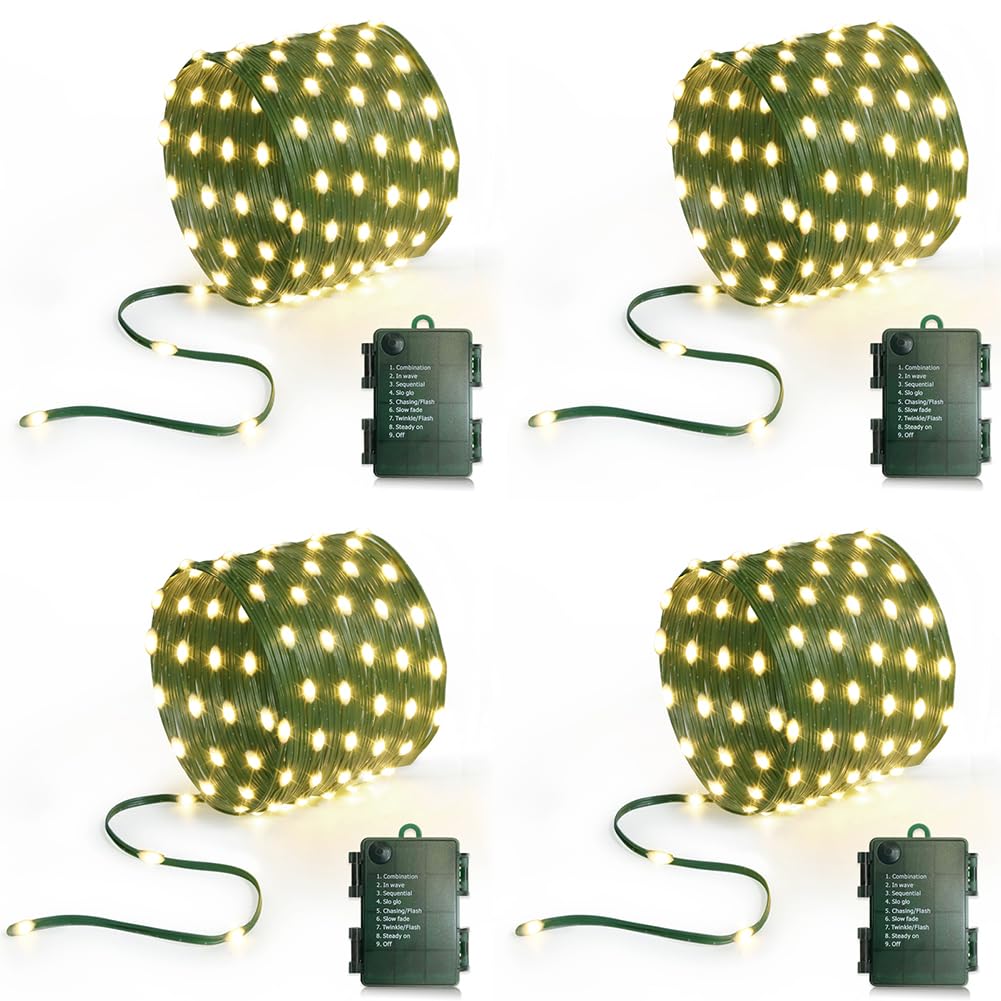 KepStars 16.5ft Battery Operated String Lights (4 Pack), 50 LED Twinkle Fairy Lights