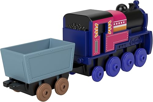 Miniatura 3 de Thomas The Tank Engine Ashima - Locomotora de metal fundido a presión con carga de cristal y accesorios de juego ferroviario para niños de más de 3