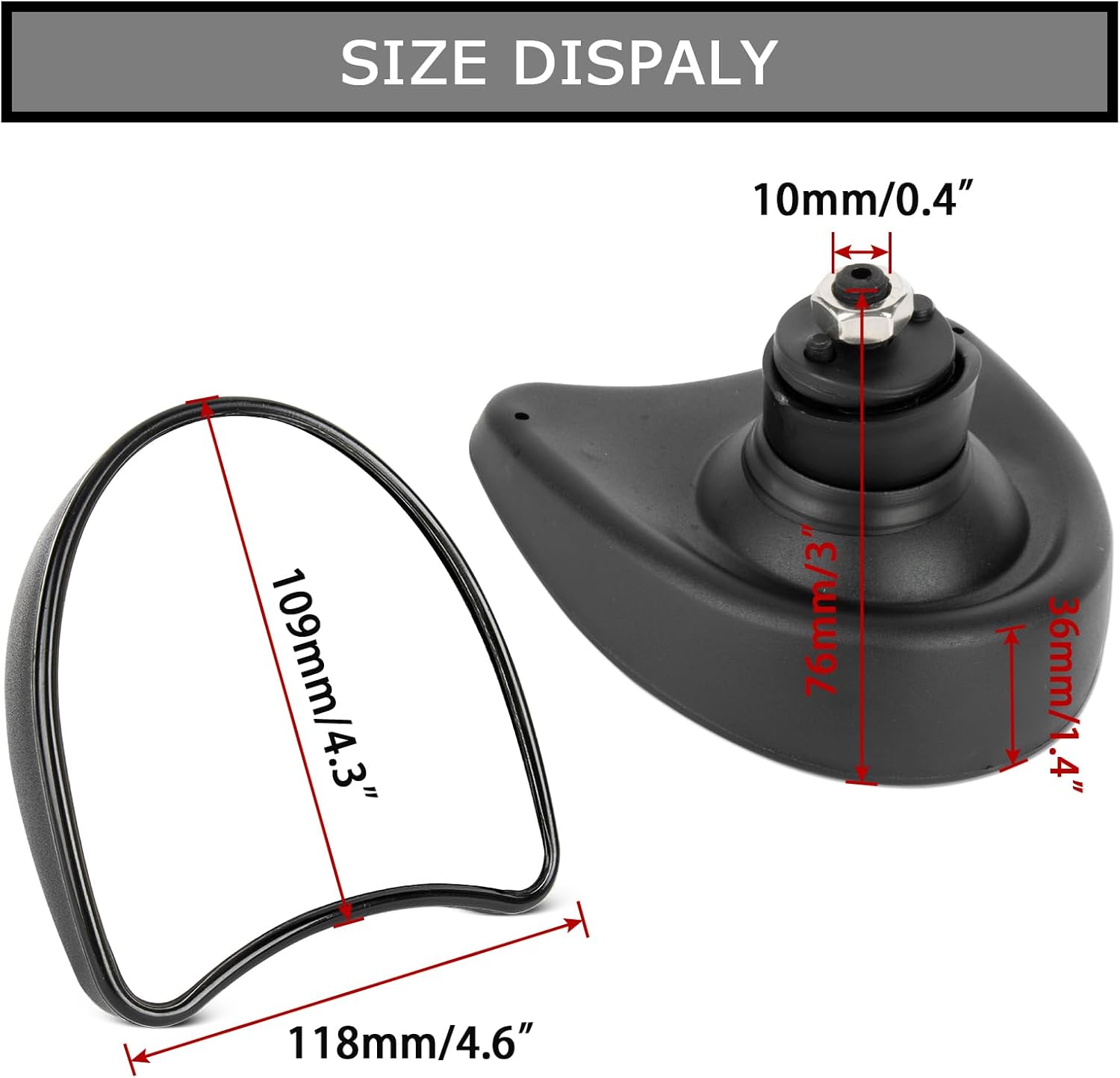 PSLER Motorcycle Inner Fairing Mount Mirror Rear View Mirrors 10mm for Touring FLH Street Glide FLHX Electra Glide FLHT FLHTCU Ultra Limited FLHTK Tri Glide Trike Ultra Classic Accessories 1996-2013