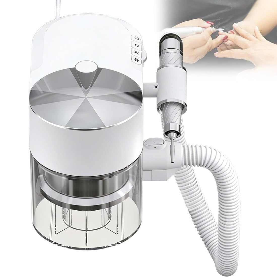 DPDZSW Professional 2-in-1 Electric Nail Drill with Nail Dust Collector, Nail Dust Vacuum with Electric Nail File 30000 RPM Nail Salon Manicure Machine Powerful Suction Low Noise