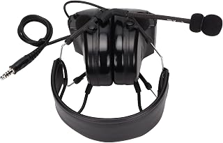 Tactical Headset,Noise Cancelling, Electronic Pickup, Military Headset 7.1mm Plug with U94 PPT Headphones Protect Hearing for for MOTOROLA T5428 6200C T80 and 2.5mm/0.10in Walkie Talkies(Black)