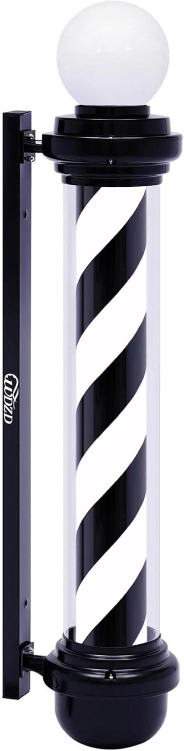 45'' Black White Barber Pole Light
