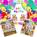 COMOPHOTO Art Paint Party Backdrops Artist Birthday Backdrop Dress for a Mess Art Party Painting Splatter Photo Background Graffiti Wall Photography Backdrop Rainbow Brush 7x5ft