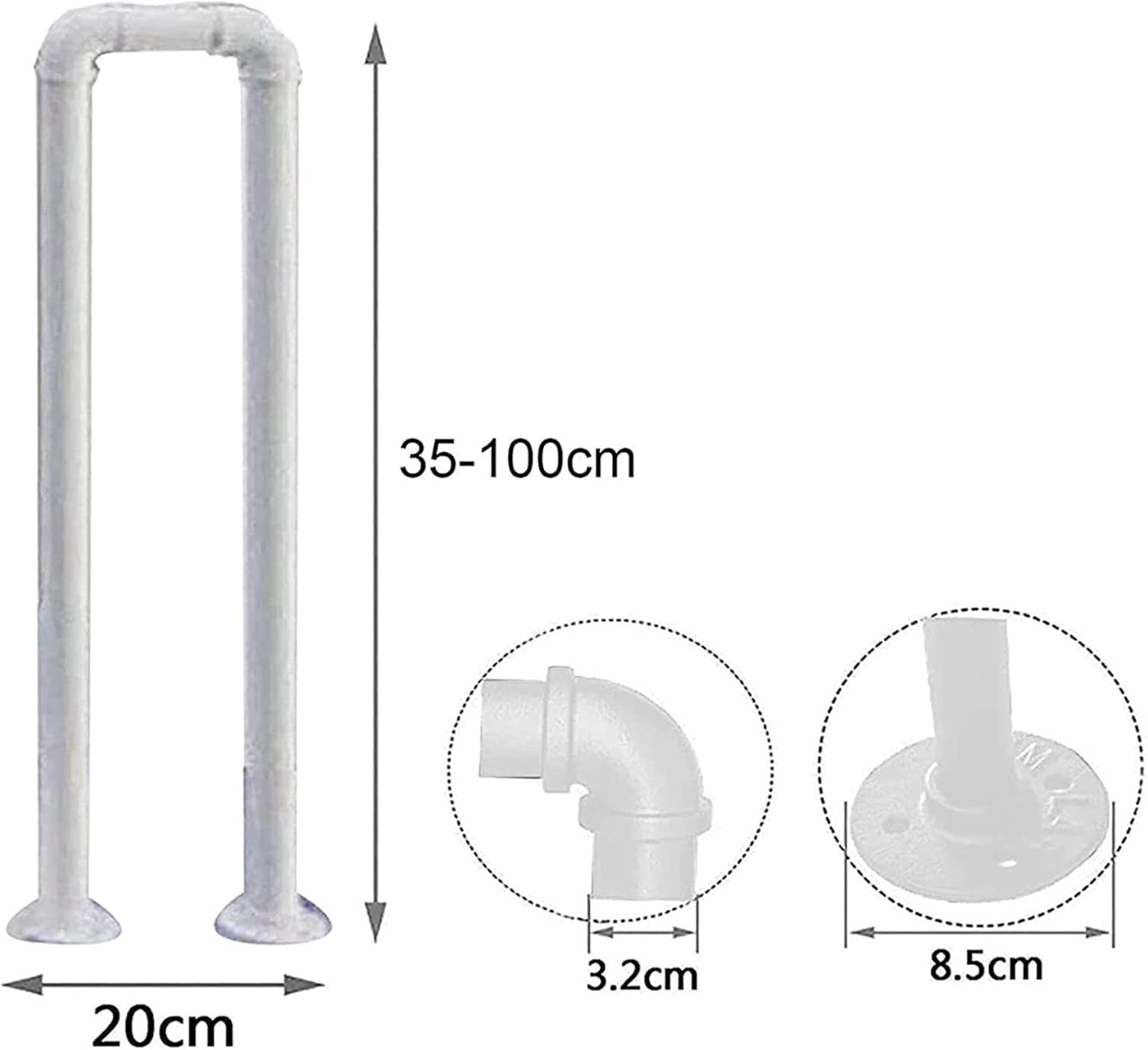 Stair Railing Transitional Handrail for Step, U-Shaped Staircase Decking Railings, for Outside Steps or Indoor Stair Handrail, Loft Anti-Slip Iron Hand Rail