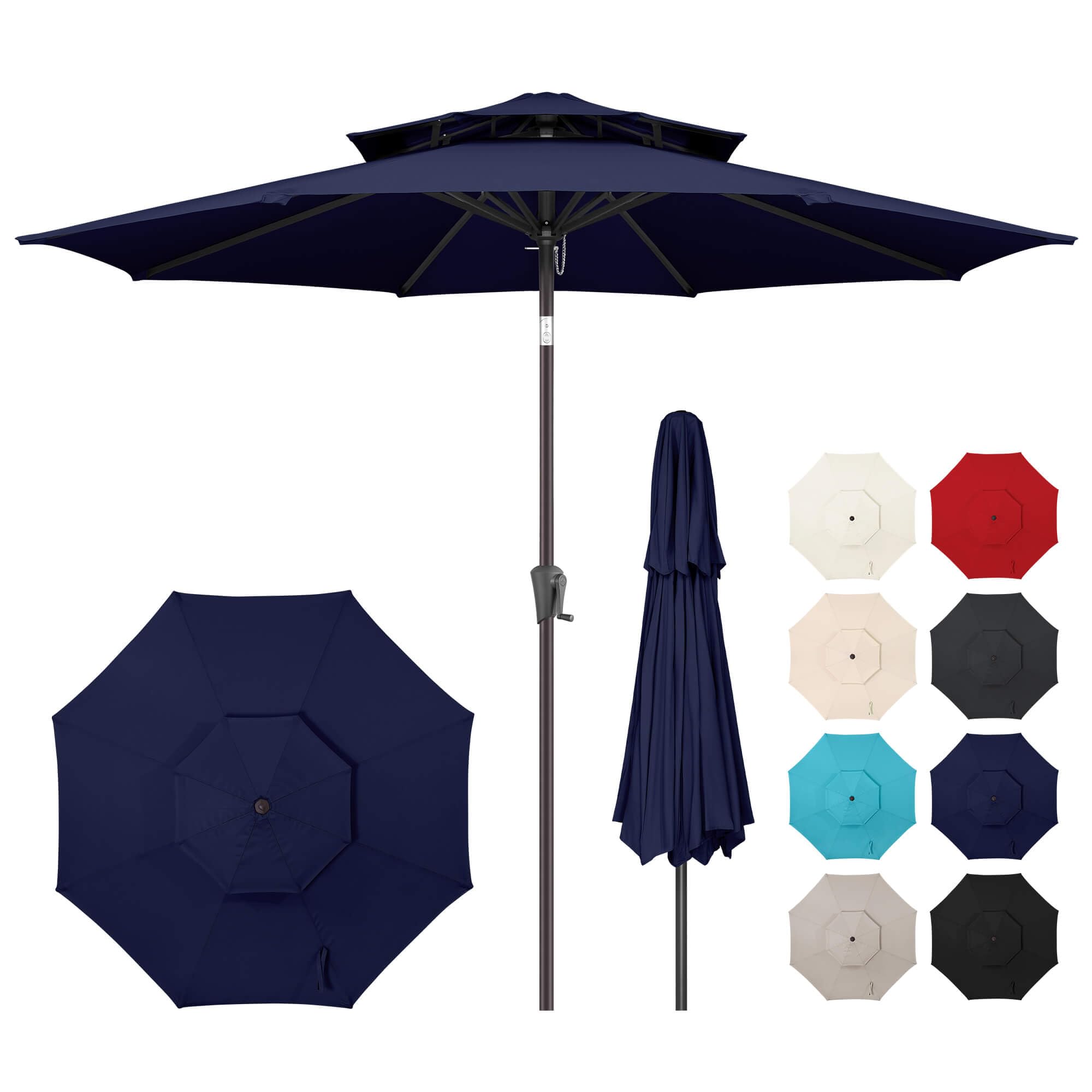 AckMizz 9FT Outdoor Patio Umbrella 2-Tiers