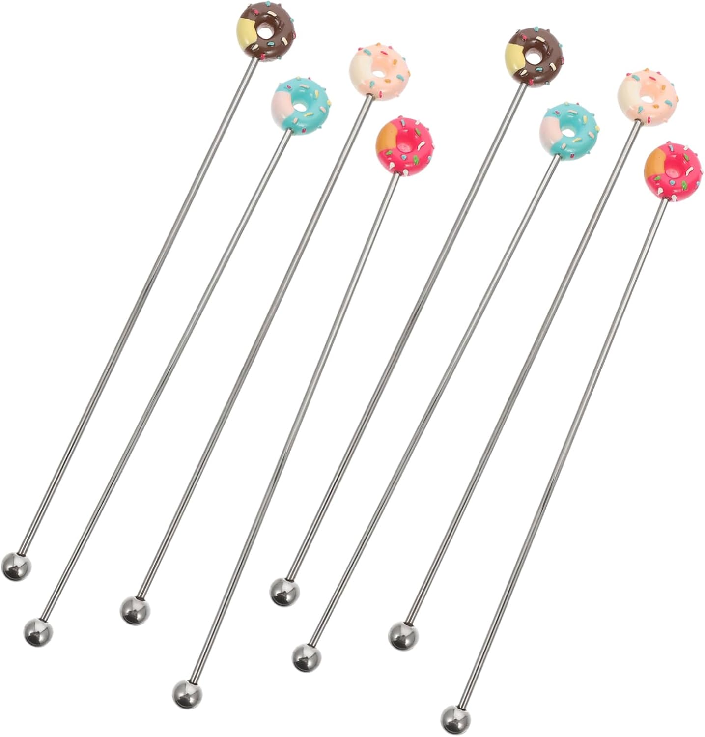 LABRIMP 8pcs Stainless Steel Cocktail Stirrers Reusable Drink Stirring Sticks for Coffee Juices and Cocktails for Bars Parties and Home Use