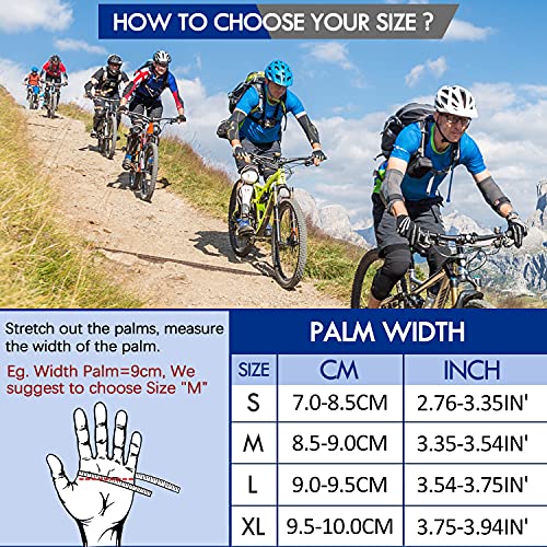 Huanlang Half Finger Cycling Gloves For Men Women Biking Gloves Mountain Bike Glove Fingerless Anti-Slip Shock-Absorbing Bicycle Gloves Gel Pad Breathable Motorcycle Road Bike Gloves For Cycling Gym #TOP6