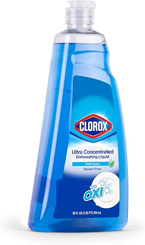 Miniatura 2 de Clorox Jabón líquido ultra concentrado para lavar platos con oxi, aroma fresco, jabón para lavar platos de cocina sin blanqueador para limpiar
