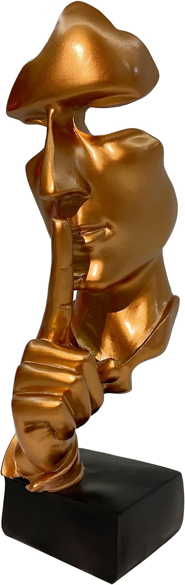 MRGL Thinker Statue, Abstract Men Creative Figurine Sculptures, Silence is Golden Statue, Office Home Decor, Desk Decor, Rose