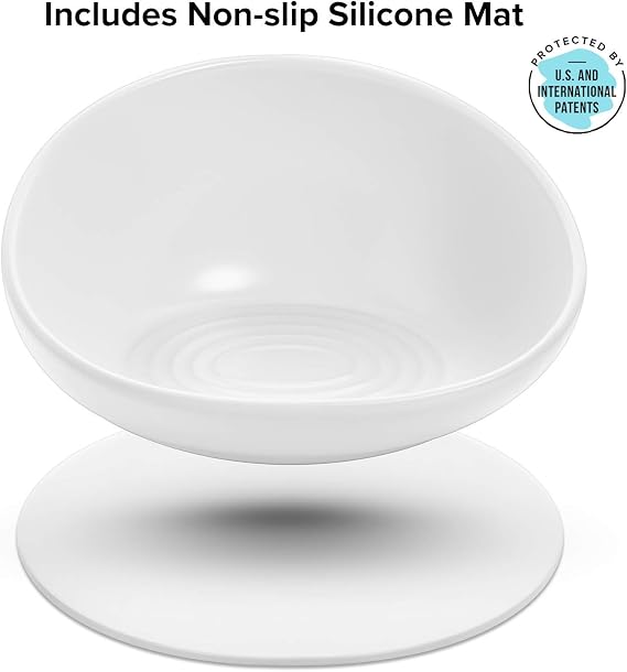 CatGuru Food Table and Ceramic Bowl Bundle