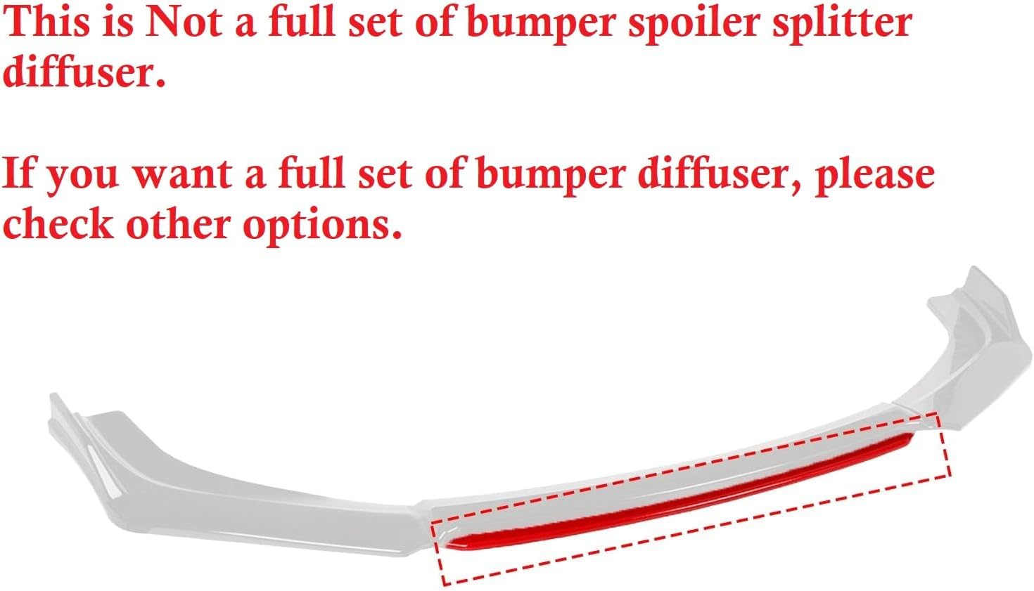 [Not A Full Set Diffuser] x xotic tech Red Middle Piece Replacement for x xotic tech Front Bumper Lip Spoiler Splitter Diffuser