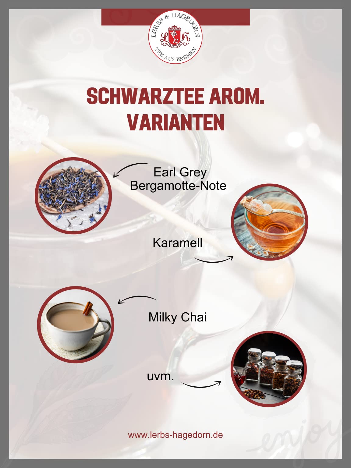 Lerbs & Hagedorn, Czarna herbata krem brzoskwiniowy | śmietankowy owocowy smak 1 kg (ok. 81 l) z płatkami słonecznika, chabra, róży